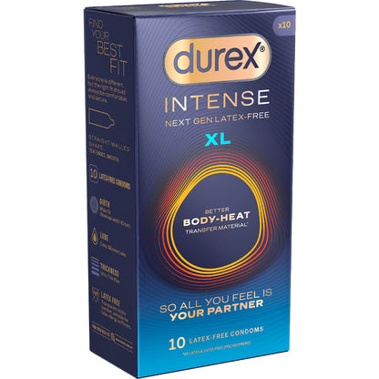 Durex Intense Body-heat Condoms Extra Large 10 Pack
