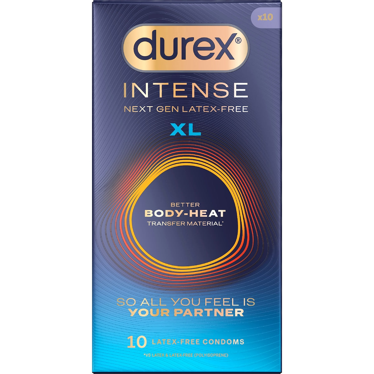Durex Intense Body-heat Condoms Extra Large 10 Pack