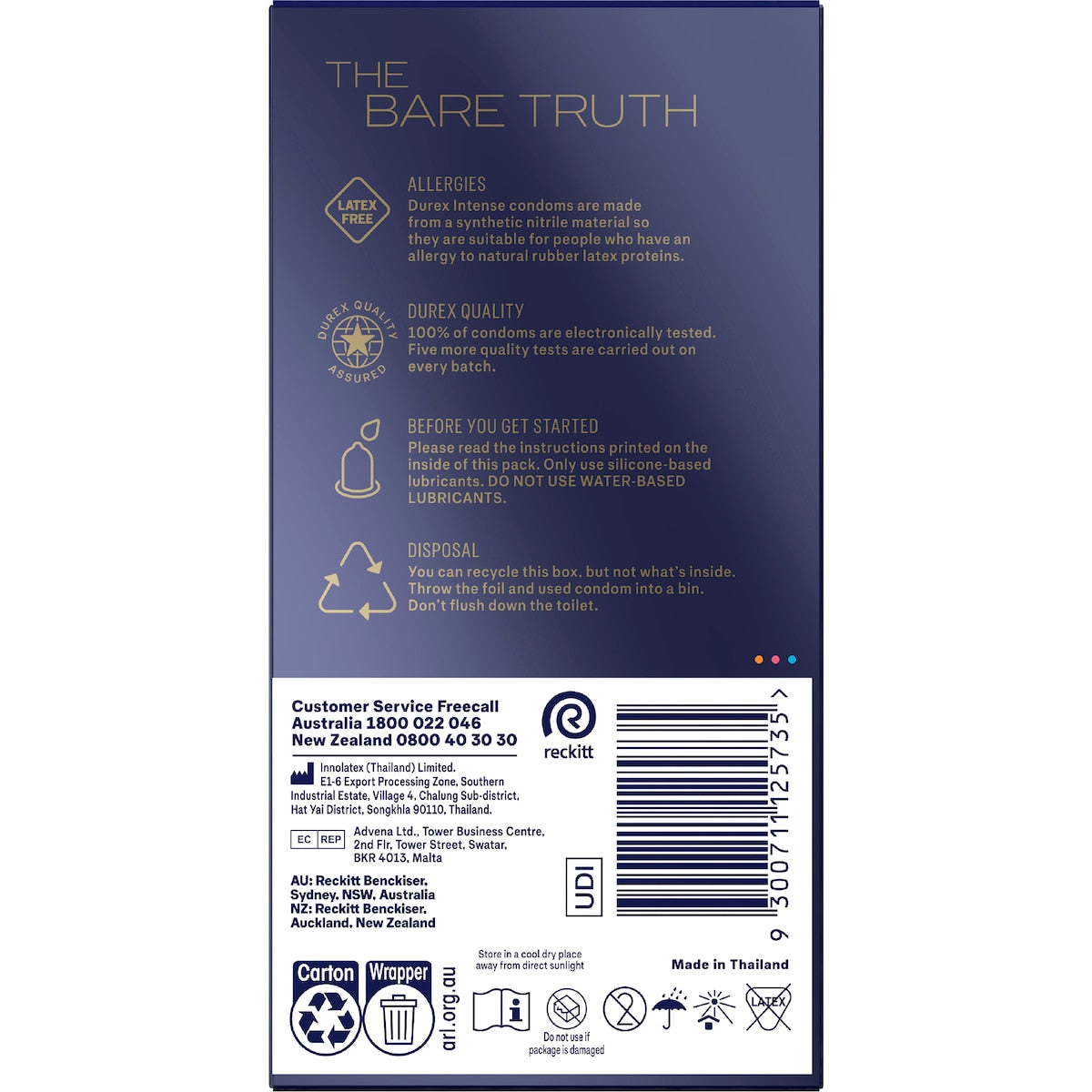 Durex Intense Body-heat Condoms Extra Large 10 Pack