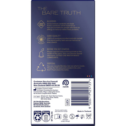 Durex Intense Body-heat Condoms Extra Large 10 Pack