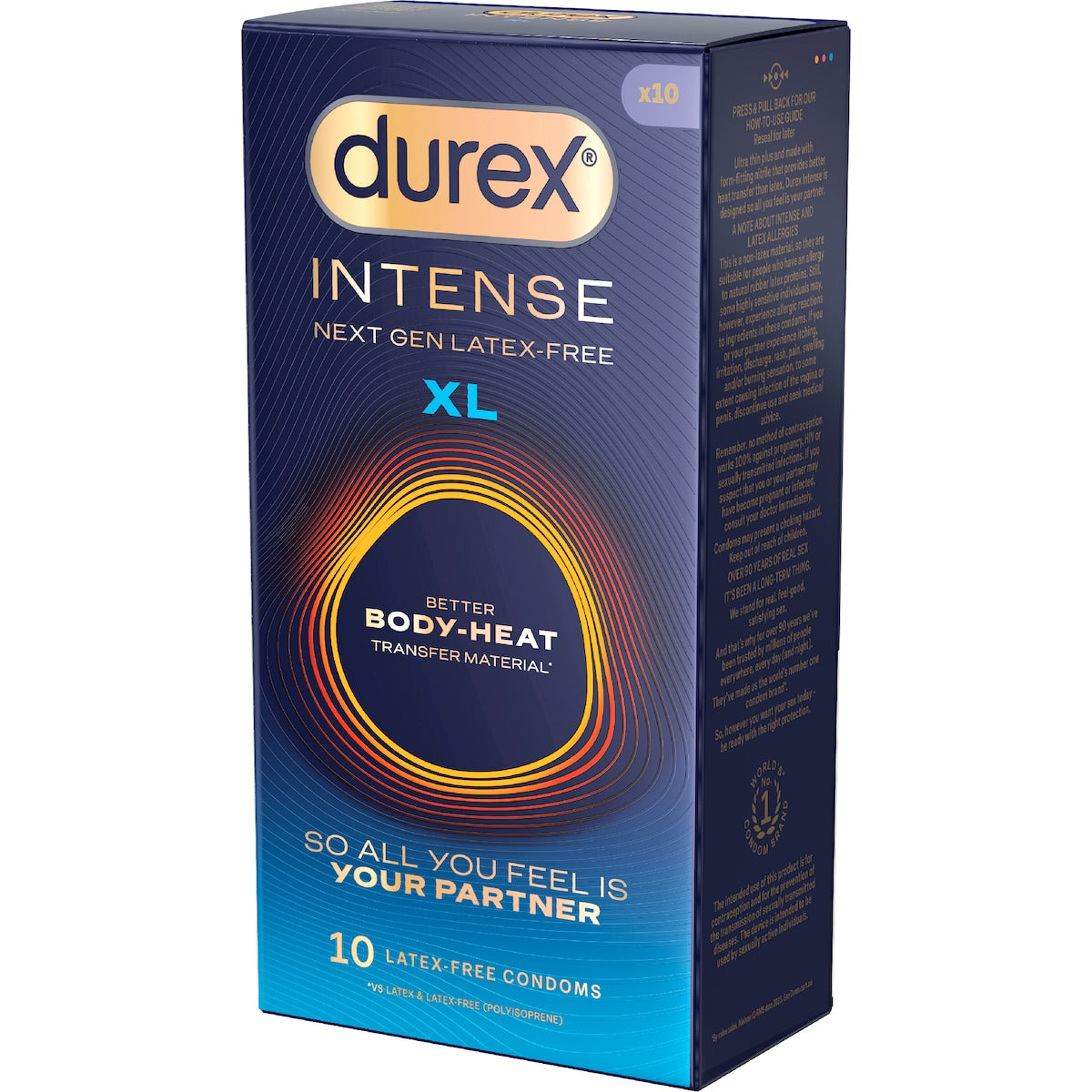 Durex Intense Body-heat Condoms Extra Large 10 Pack
