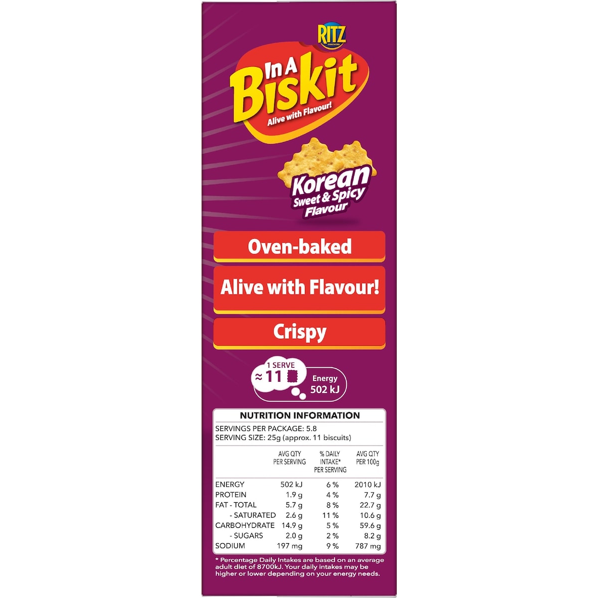 In A Biskit Ritz Korean Sweet & Spicy Crackers 145g