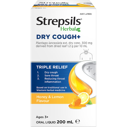 Strepsils Herbal Dry Cough+ Liquid 200ml