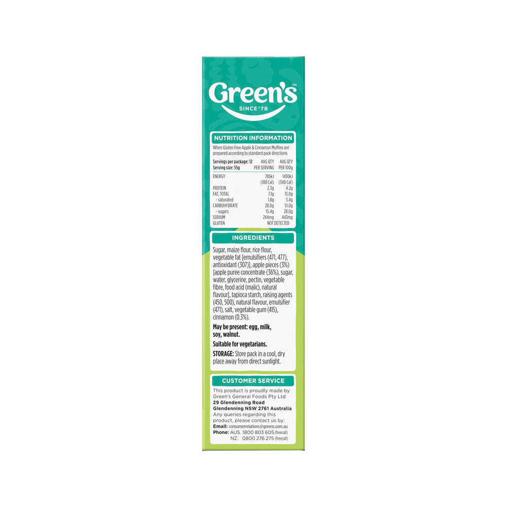 Green's Gluten Free Apple & Cinnamon Muffins Mix - 385g