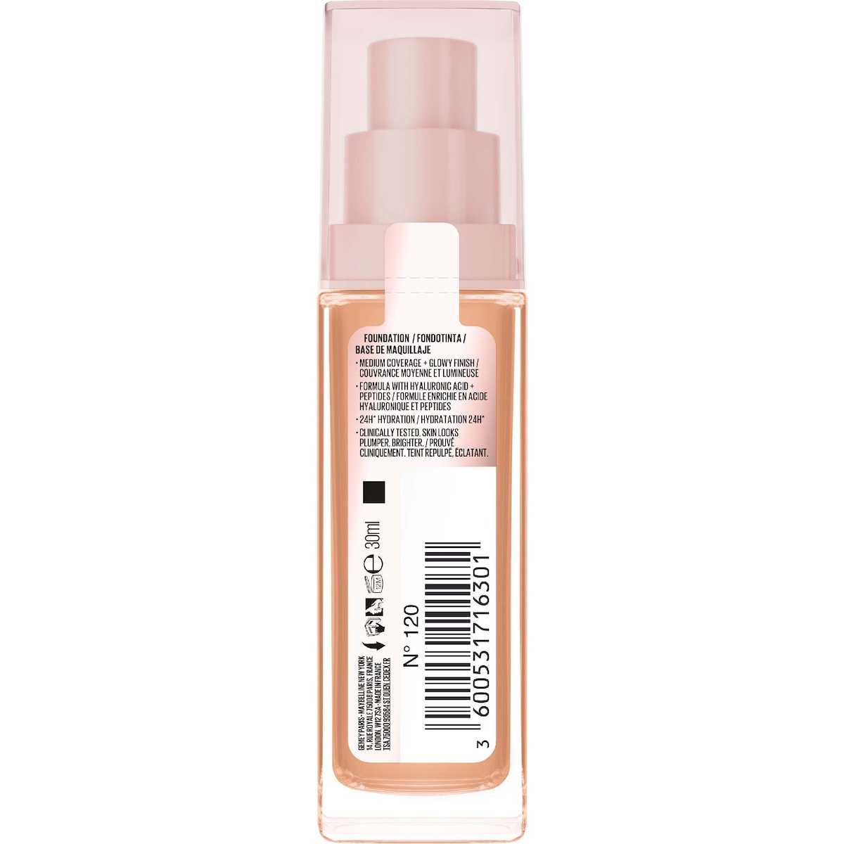 Maybelline Lifter Plump & Glow Foundation Shade 120 Spf15 30ml