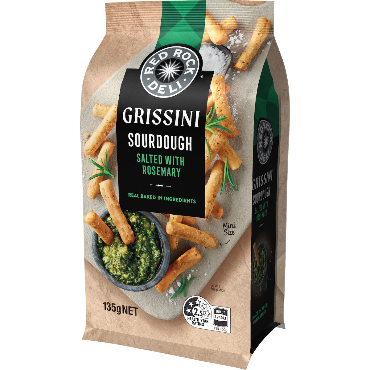 Red Rock Deli Grissini Salted Sourdough With Rosemary 135g