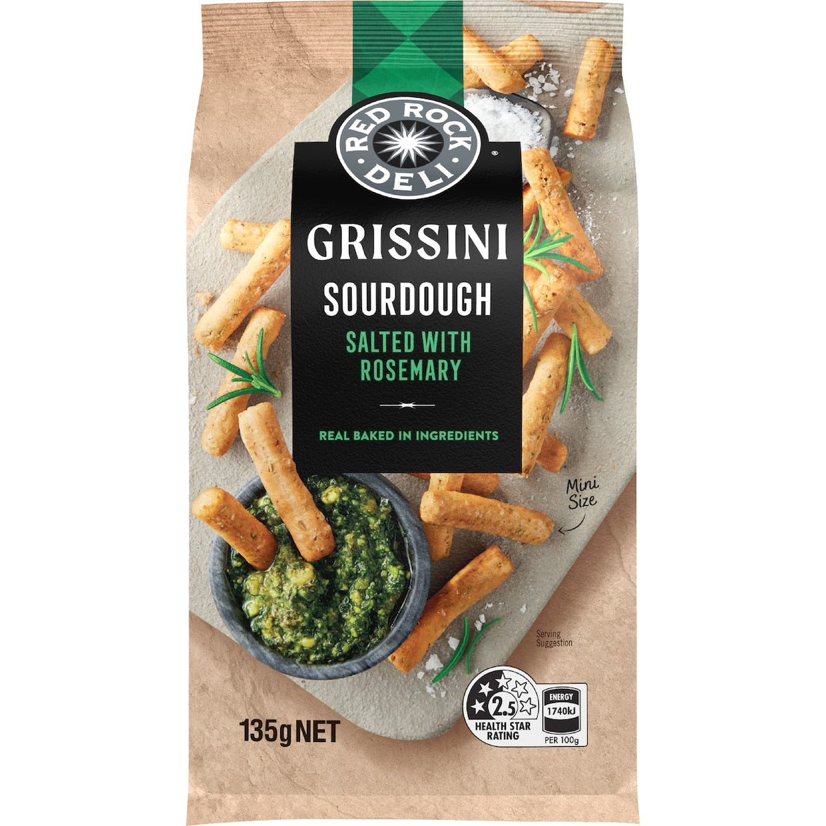 Red Rock Deli Grissini Salted Sourdough With Rosemary 135g