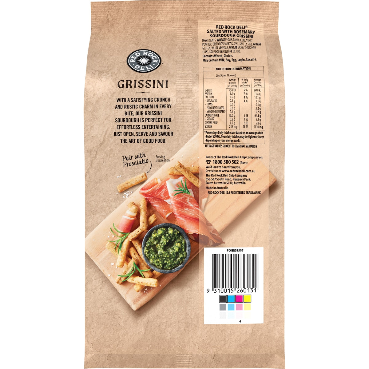 Red Rock Deli Grissini Salted Sourdough With Rosemary 135g