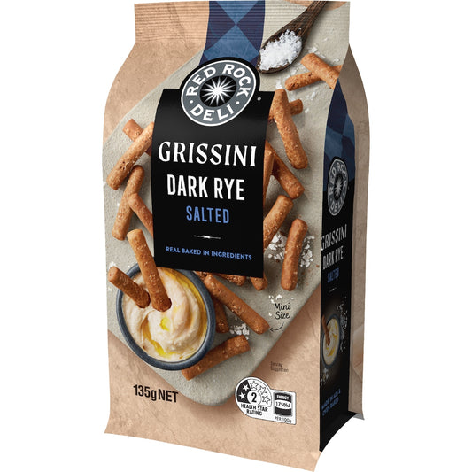 Red Rock Deli Grissini Salted Dark Rye 135g