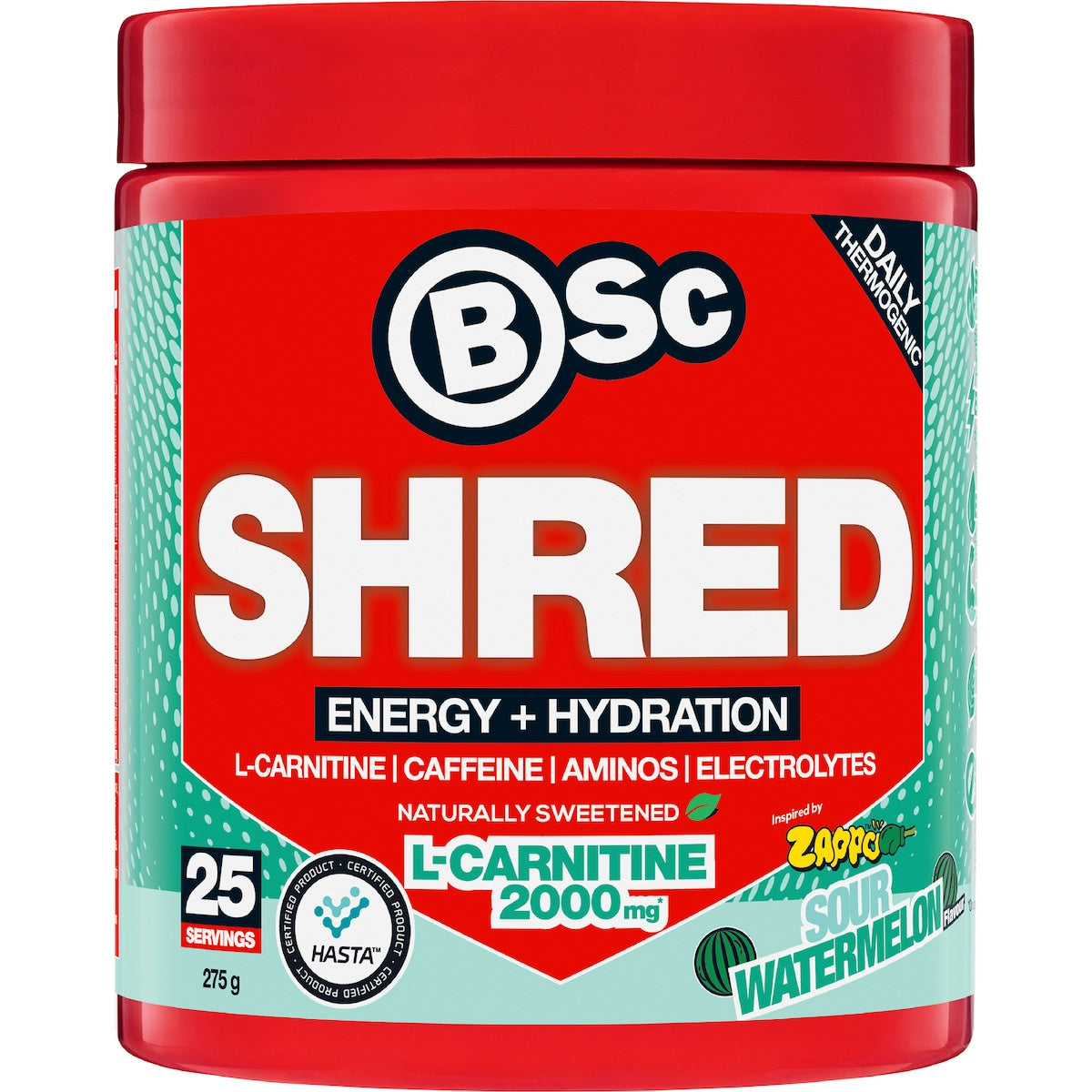 Bsc Zappo Shred Energy & Hydration Sour Watermelon 275g