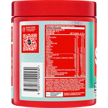 Bsc Zappo Shred Energy & Hydration Sour Watermelon 275g