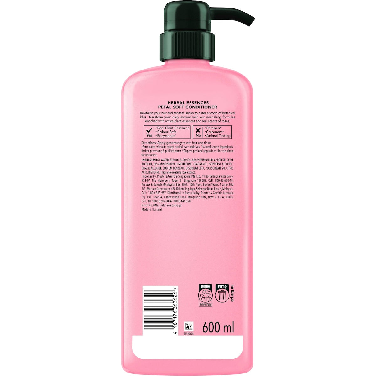 Herbal Essences Petal Soft Rose Conditioner 600ml