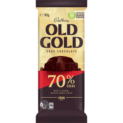 Cadbury Old Gold 70% Cocoa Dark Chocolate Block 165g