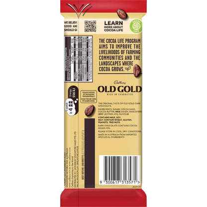 Cadbury Old Gold Original Dark Chocolate Block 165g