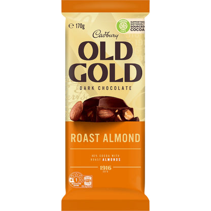 Cadbury Old Gold Roast Almond Dark Chocolate Block 170g