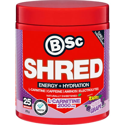 Bsc Zappo Shred Energy & Hydration Sour Grape 275g