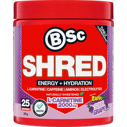Bsc Zappo Shred Energy & Hydration Sour Grape 275g