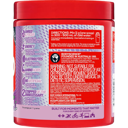 Bsc Zappo Shred Energy & Hydration Sour Grape 275g