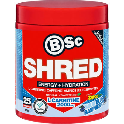 Bsc Zappo Shred Energy & Hydration Sour Blue Raspberry 275g