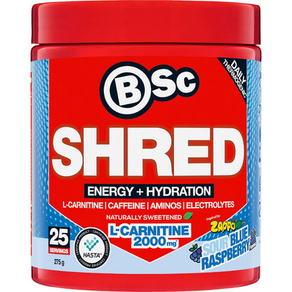 Bsc Zappo Shred Energy & Hydration Sour Blue Raspberry 275g