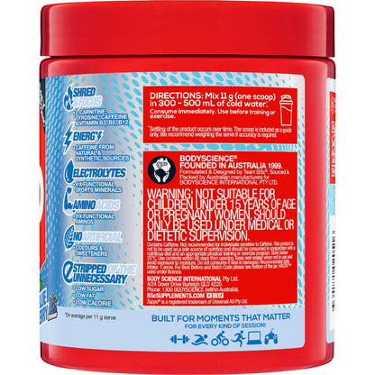 Bsc Zappo Shred Energy & Hydration Sour Blue Raspberry 275g