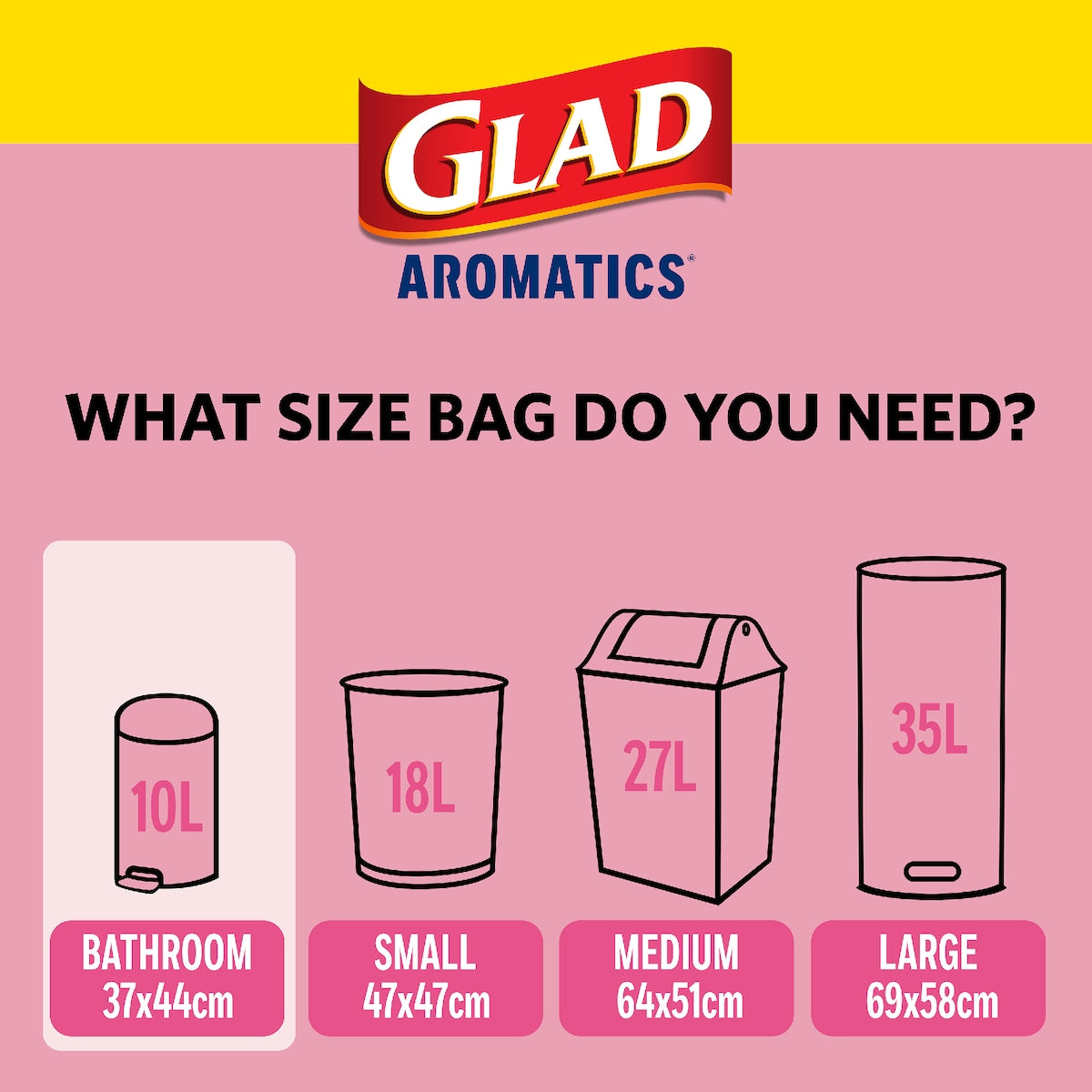 Glad Aromatics Cherry Blossom Bathroom Tidy Bags 30 Pack