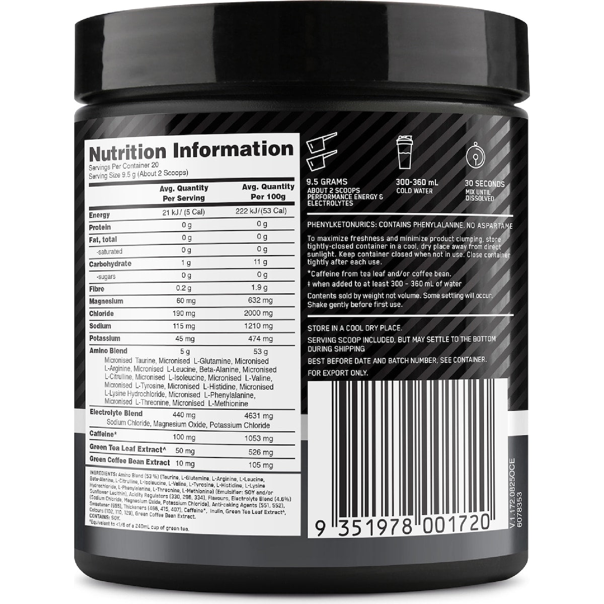Optimum Nutrition Energy & Electrolytes Tangerine 190g