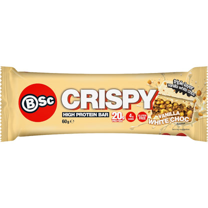 Bsc Crispy High Protein Bar Vanilla White Choc 60g