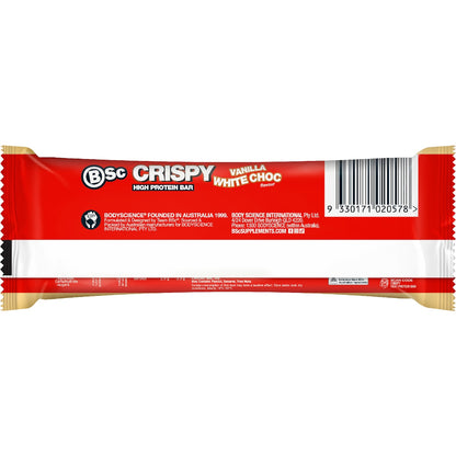 Bsc Crispy High Protein Bar Vanilla White Choc 60g
