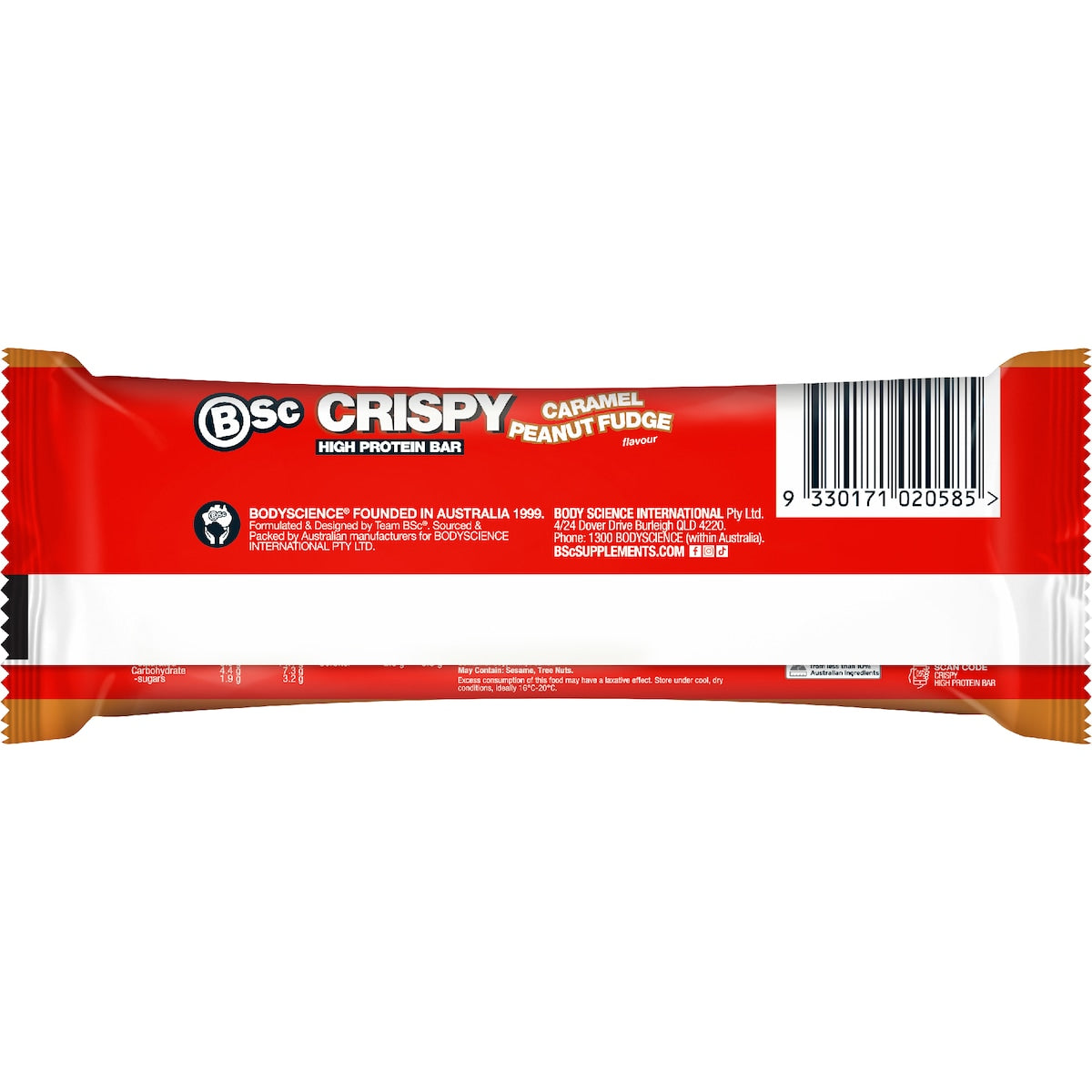 Bsc Crispy High Protein Bar Caramel Peanut Fudge 60g