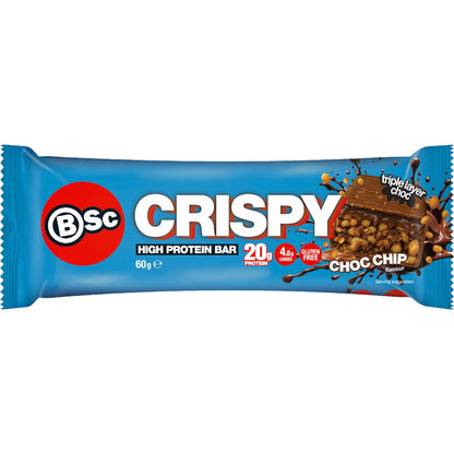 Bsc Crispy High Protein Bar Choc Chip 60g
