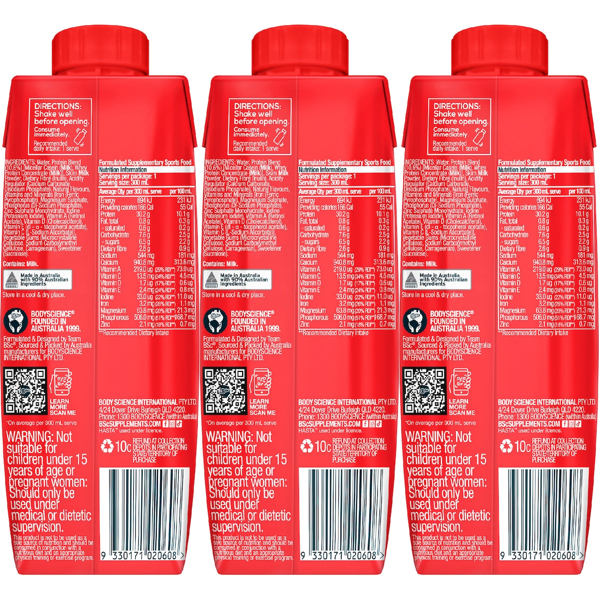 Bsc Protein Shake Vanilla 300ml X 3 Pack