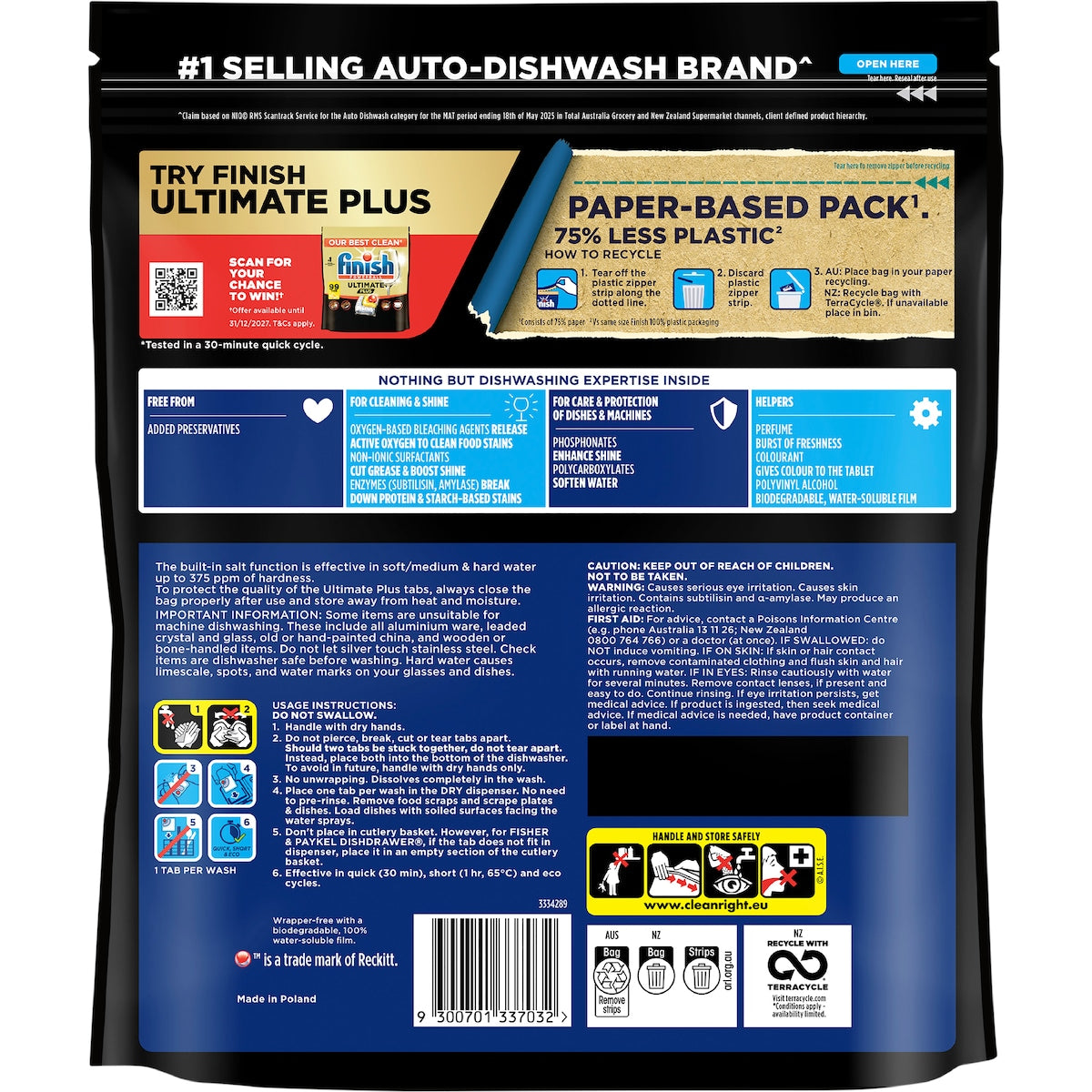 Finish Ultimate Plus Material Care Dishwashing Tablets 46 Pack