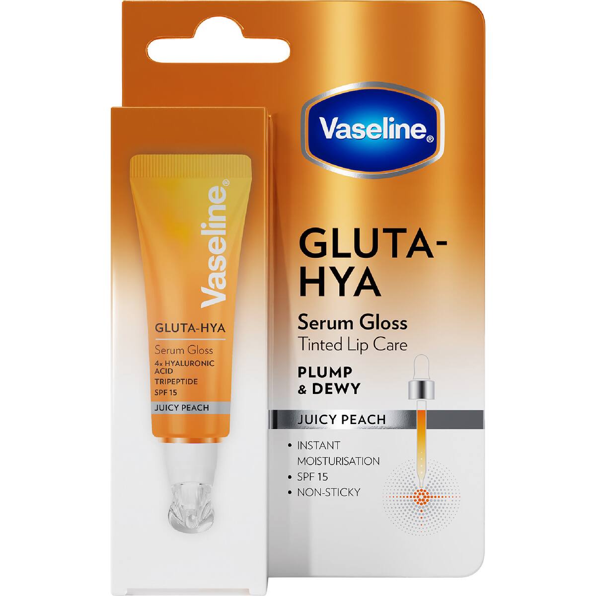Vaseline Gluta-hya Tinted Serum Lip Gloss Juicy Peach 10ml