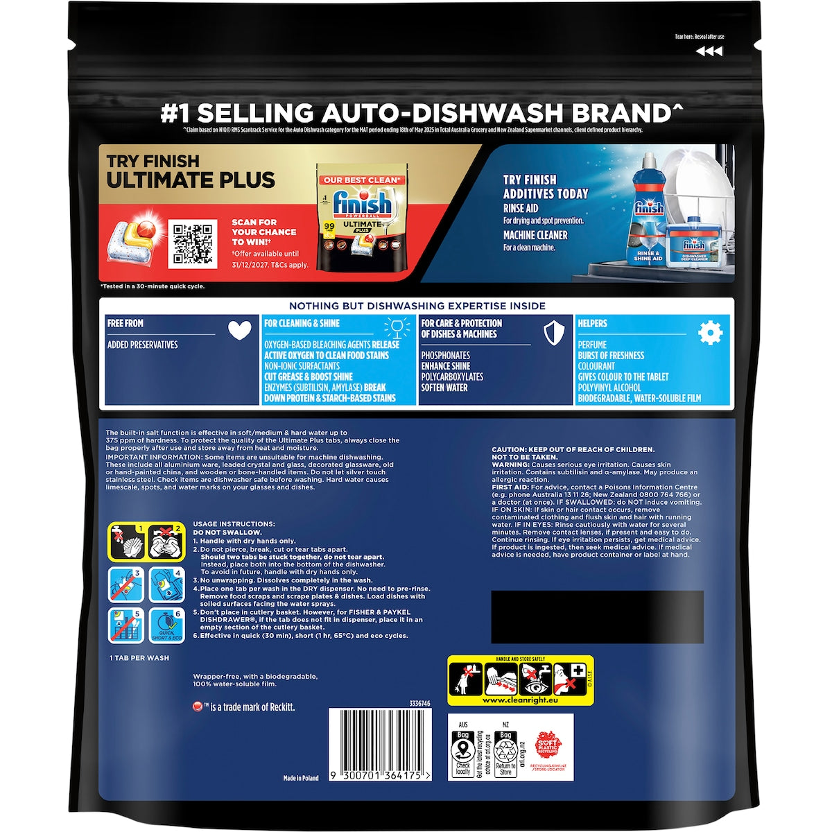 Finish Ultimate Plus Dishwashing Tablets Lemon 90 Pack