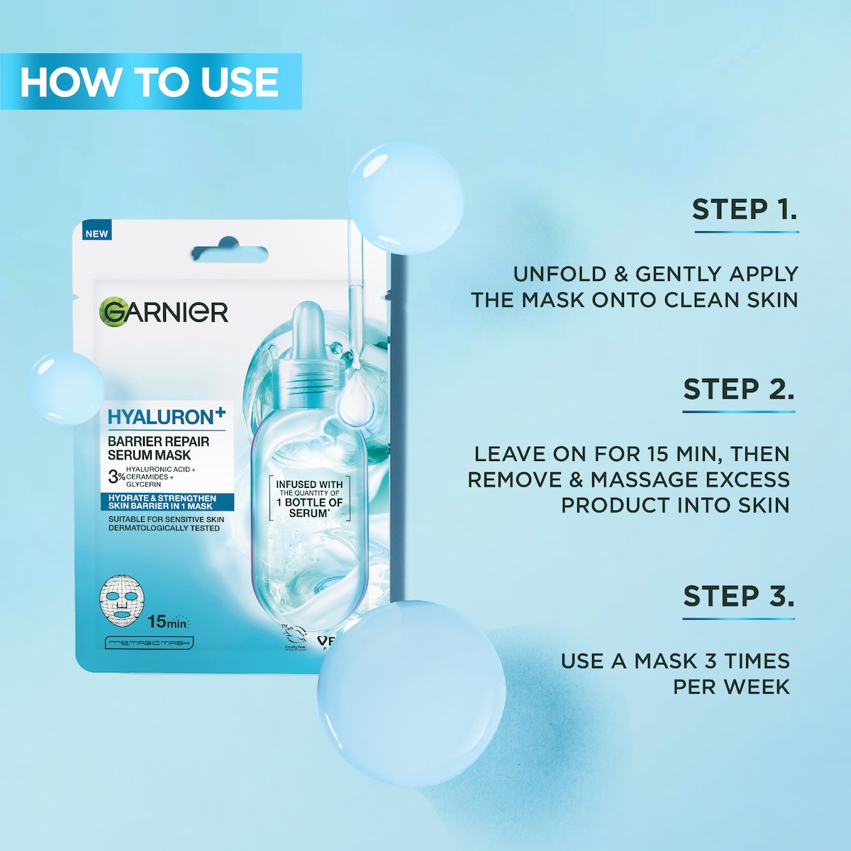 Garnier Hyaluron+ Repair Serum Mask 1ea