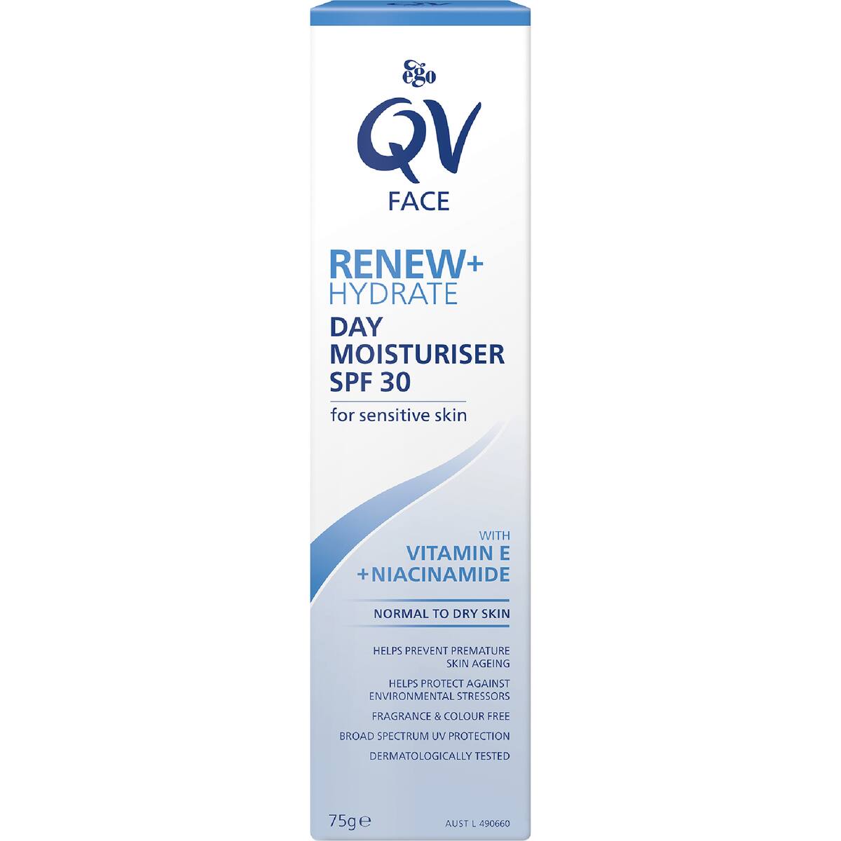 Qv Face Renew + Hydrate Day Moisturiser Spf30 75g