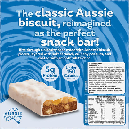 Arnotts Quatro White Choc Bars Caramel & Peanut 160g 5 Pack