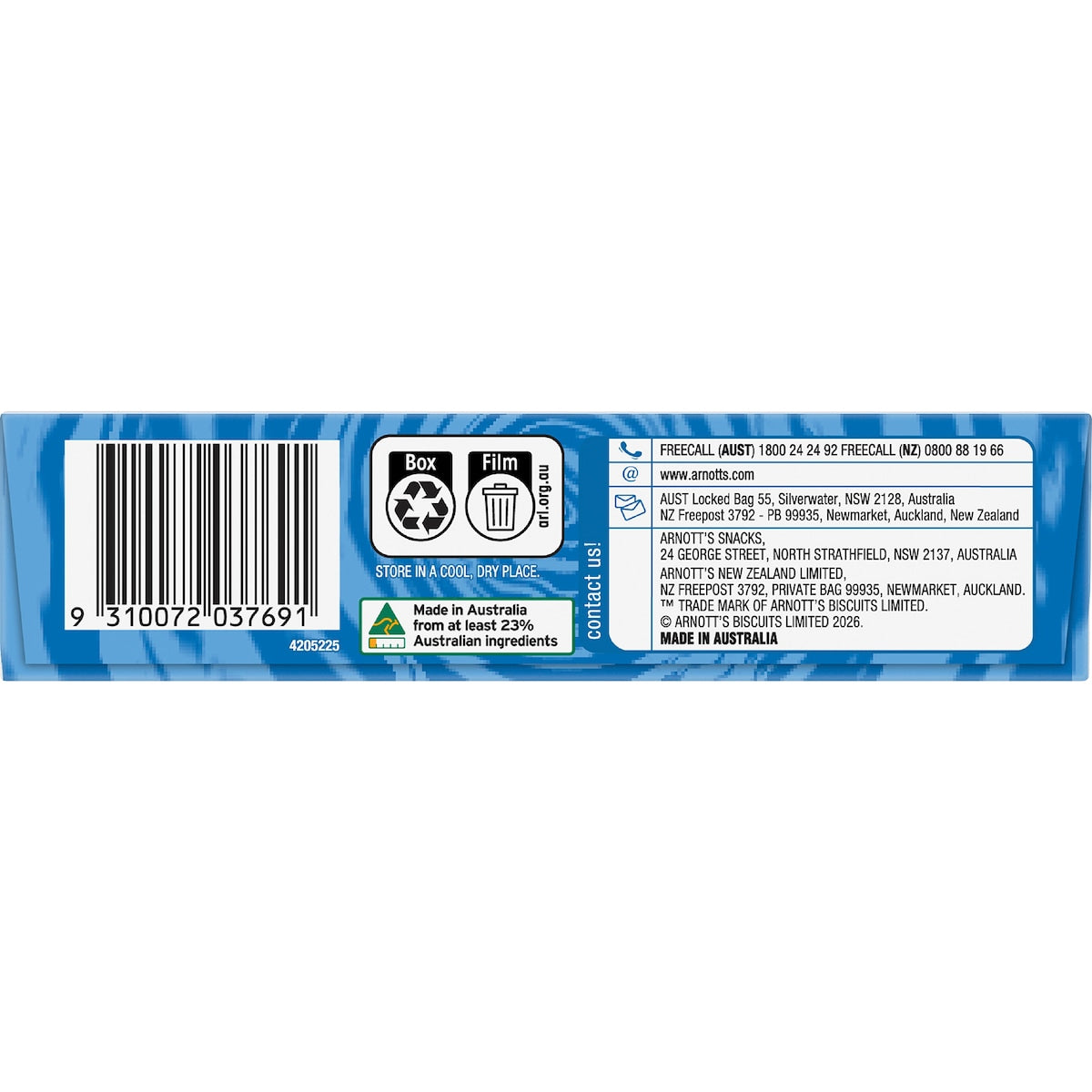Arnotts Quatro White Choc Bars Caramel & Peanut 160g 5 Pack