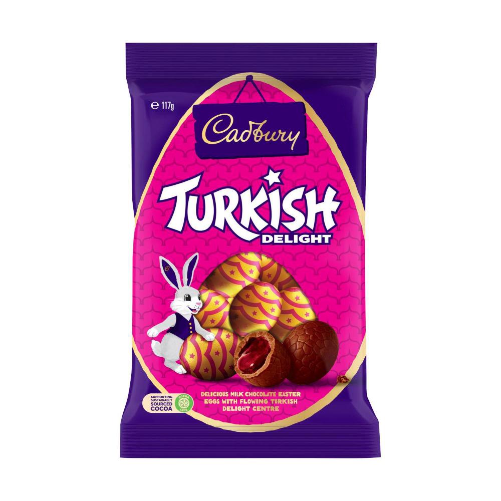 Cadbury Turkish Delight Easter Chocolate Eggs Bag - 117g