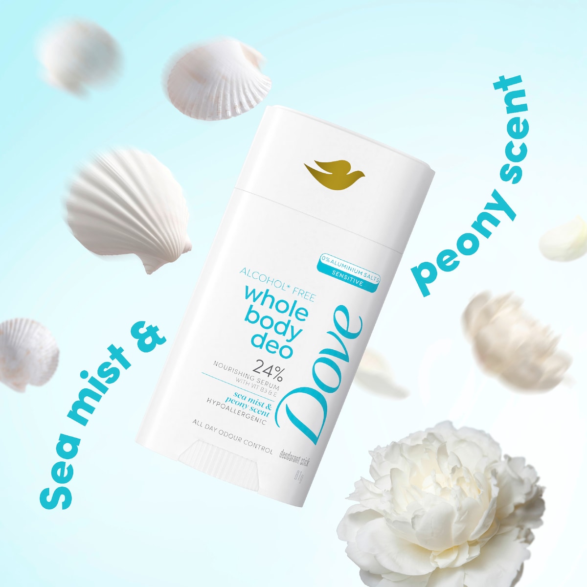 Dove Whole Body Deo Stick Sea Mist & Peony 81g