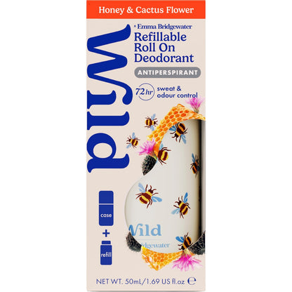 Wild Deodorant 72hr Antipersperant Roll On Honey & Cactus 50ml