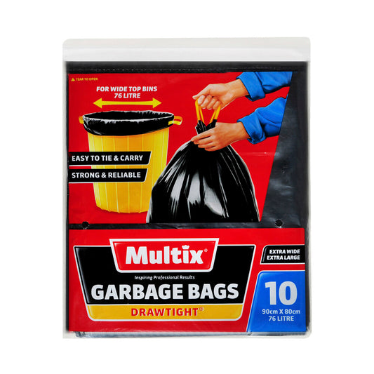 Multix Extra Large Extra Wide Garbage Bags 90cm x 80cm 76l - 10 pack