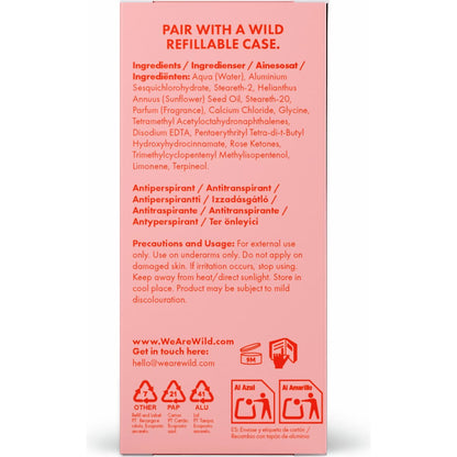 Wild Deodorant 72hr Antipersperant Roll On Refill Honey & Cactus 50ml