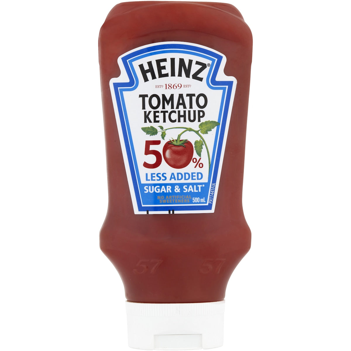 Heinz Tomato Ketchup Sauce Bottle 50% Less Sugar & Salt 500ml