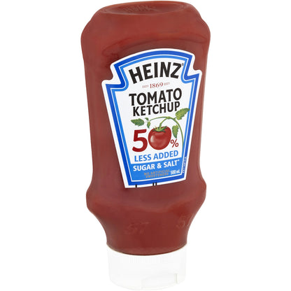 Heinz Tomato Ketchup Sauce Bottle 50% Less Sugar & Salt 500ml