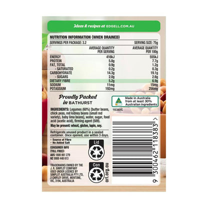 Edgell Beans 4 Bean Mix No Added Salt - 400g