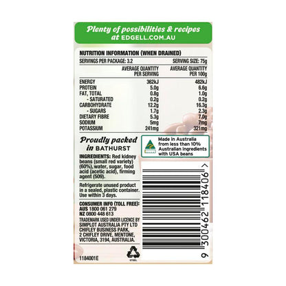 Edgell Beans Red Kidney No Added Salt - 400g