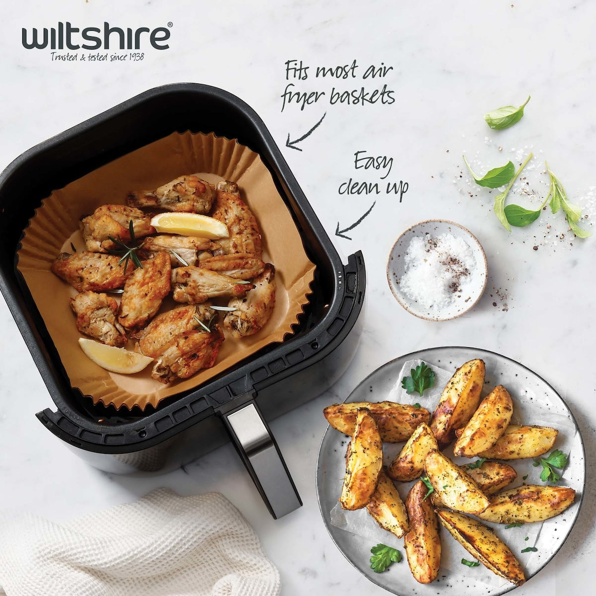Wiltshire Air Fryer Liners 16cm Square 50 Pack