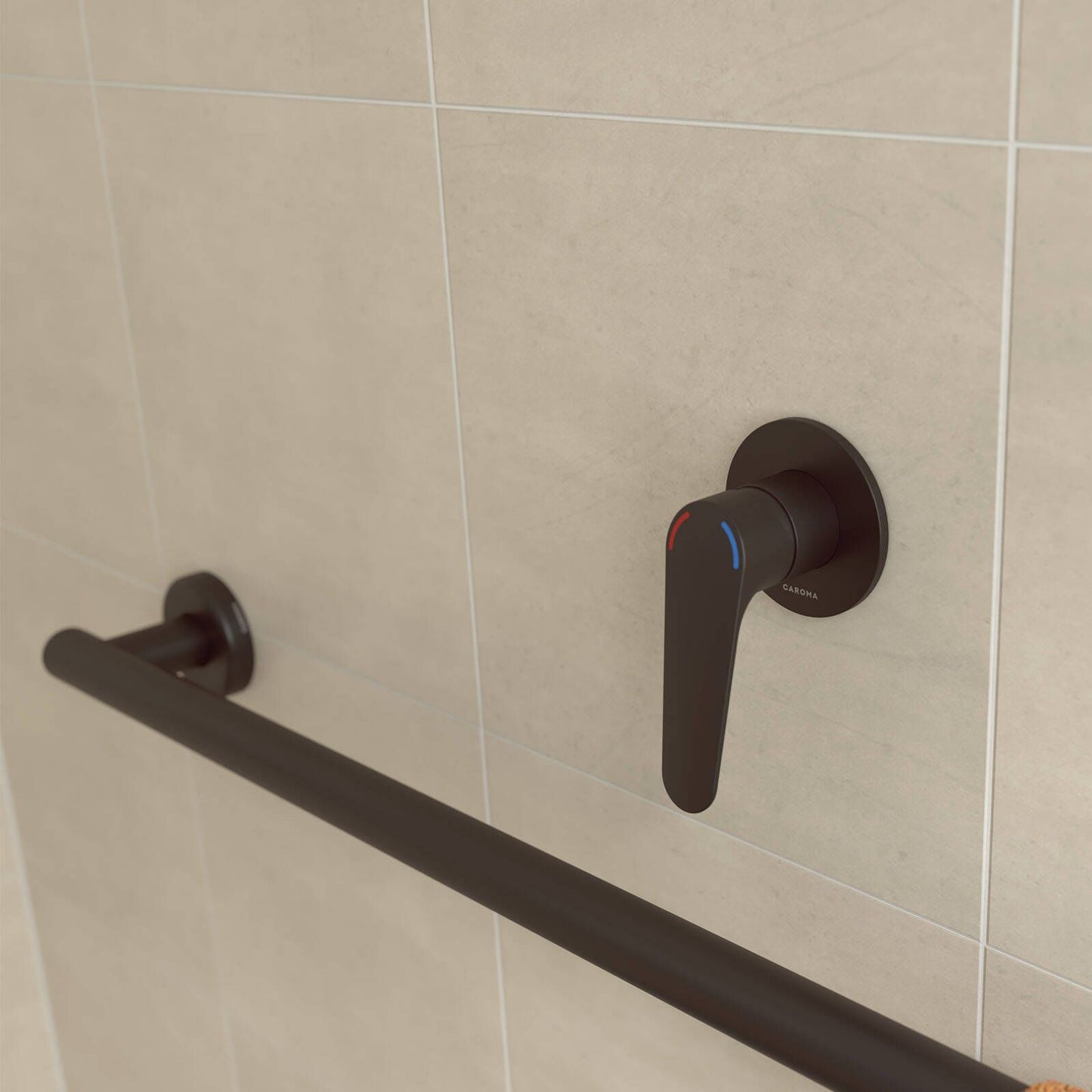 Homecare By Caroma Bath Shower Mixer - Black Matte - 80 x 120mm